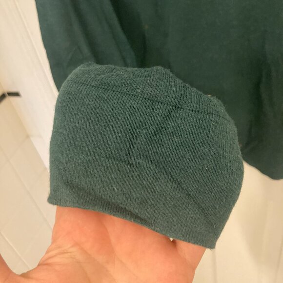 Stretchy Soft Joan Vass Emerald Green Turtleneck Sweater - Picture 4 of 6